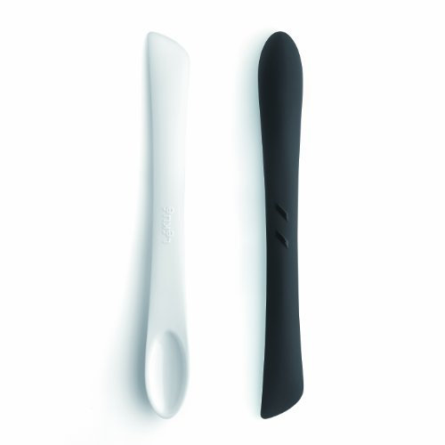 Lékué Duo Tool - Cuchara/espátula Mini, Color Blanco y Negro
