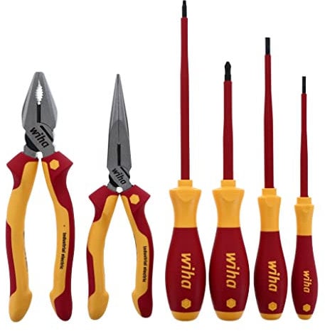 Wiha 32984 Insulated Industrial Pliers/Drivers Set, 6-Piece by Wiha