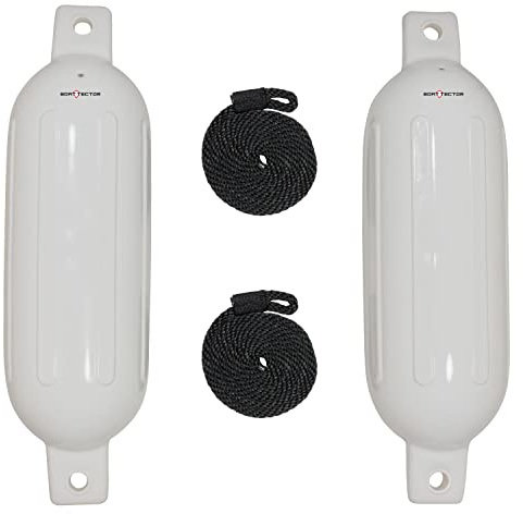 Extreme Max 3006.7201 BoatTector Inflatable Fender Value 2-Pack - 6.5 x 22, White