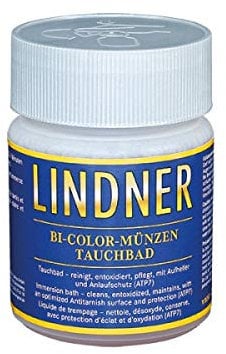 LINDNER Münz-Tauchbad Bi-Color z.B. für 2 Euro-Münzen, 250 ml