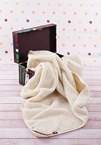 Merino Wool Bedding Ecru Blanket 100 x 140 cm Baby Blanket, Merino Wolle Decke Kinder Decke Schurwolle