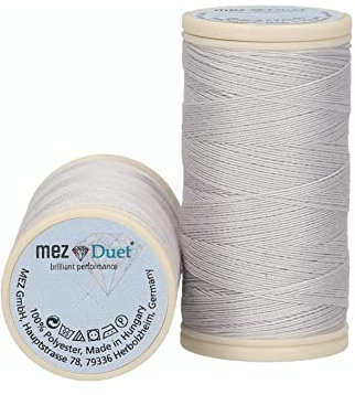 MEZ Duet Stärke 100 4645100-02507 grau Nähgarn, 100 % Polyester, 100m