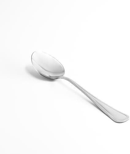 Zanetti Lot de 12 cuillères à soupe en acier inoxydable 18/C, modèle Leonardo, lot de 12 pièces, fabriquées en Italie
