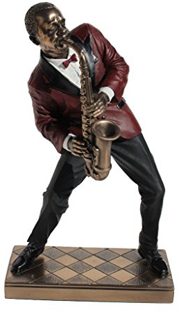 African American Jazz Band Alto Saxophon kalt gegossen Bronze Statue Figur 10 3/20,3 cm hoch