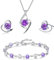 findout dames en argent 925 cristal bleu collier pendentif zircon flocon de neige (490)