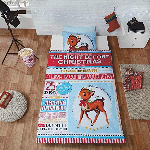 Rapport Home Night Before Christmas Bettwäsche-Set, Polyester-Baumwolle, Mehrfarbig, Einzelbett