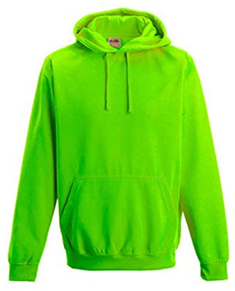 noTrash2003 NEON - Felpa con cappuccio, in diversi colori e misure, Verde elettrico, M