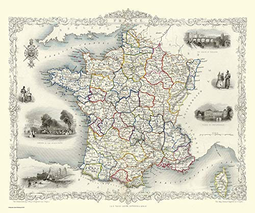 History Portal Map of France 1851 1000 Piece Jigsaw Puzzle, Cardboard, 690mm x 480mm, 144+, UK