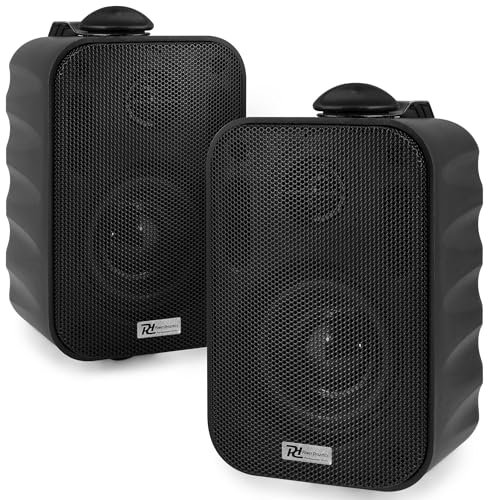 Power Dynamics BC30V - 2 Haut-Parleurs Noirs - 60 Watts, Étanches, Intérieur Extérieur, Kit de Montage Fourni, 100 Volts, 8 Ohms, Public Address, Musique d'Ambiance, Sonorisation Professionnelle