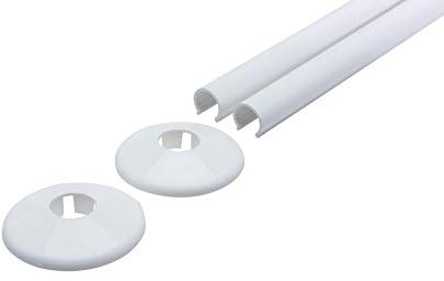 x2 Talon Snappit 500mm Towel Rail Pipe Cover Kit - 15mm White (ACSNW/K1)