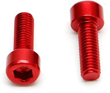 qiuxiaoaa 1 Paar Fahrrad Wasser Flaschenhalter Käfig Schrauben M5 Aluminiumlegierung Sechskant Innensechskant Schrauben Fahrrad Flaschenhalter Rot