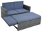ESTEXO Polyrattan Sitzgruppe Essgruppe Gartenmöbel Set Gartensofa Rattan Sofa mit Hocker ausklappbar Sofa-Set Rattan-Couch Sitzgruppe Lounge Set Ottomane (Anthrazit-Grau)