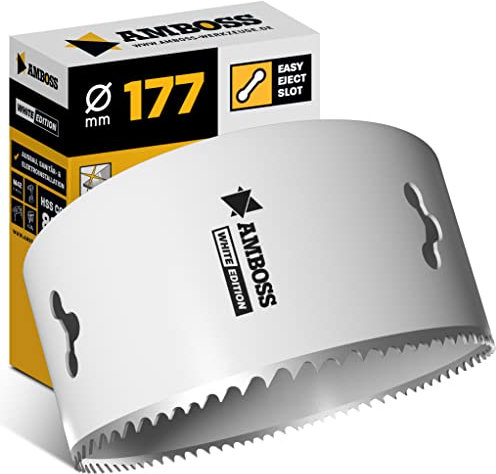 177 mm Amboss Bi-Metall HSS M42 Lochsäge - Für Stahl, Spanplatten, Hartholz, Gipskarton uvm. - Schnitttiefe 48 mm - ohne Aufnahme