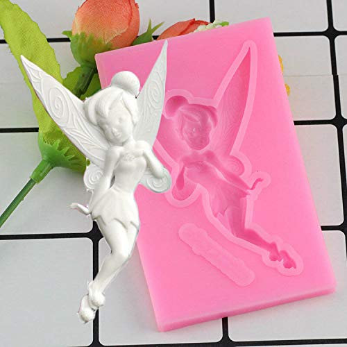 ausuky Moule en silicone 3D en forme de fée pour pâte à sucre, chocolat, bonbons, fondant, décoration de gâteau