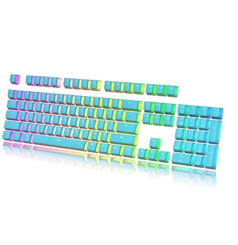 HK Gaming Pudding Keycaps | Doubleshot PBT Keycap Set | Full 108 OEM Profile Key Set | ANSI US-Layout | For Mechanical Keyboard | Compatible with Cherry MX, Gateron, Kailh, Outemu | Malibu