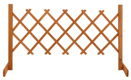 vidaXL Clôture en Treillis de Jardin Séparateur de Jardin Support pour Plantes Grimpantes Plate-Bande Extérieur Orange 120x60 cm Bois de Sapin