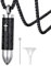 FaithHeart Lord Prayer Cross Bullet Necklace for Men Black Ash Urn Holder Cremation Pendant Keepsake Jewellery Urn Necklaces for Ashes Stainless Steel Chain 55cm+5cm