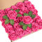 DuHouse 25 rose artificiali con steli Finti fiori di rosa in schiuma per il bouquet di nozze fai da te baby shower centrotavola composizione floreale casa decorazione (rosa brillante)