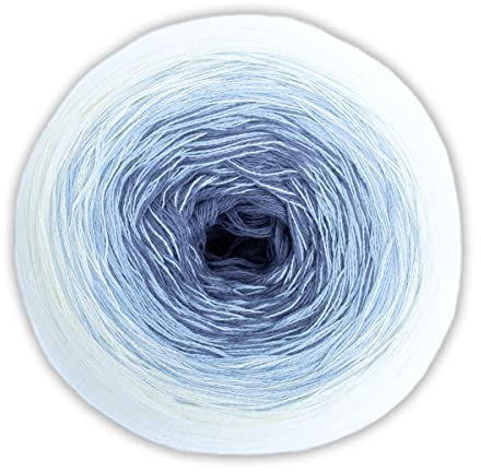 Bobbel mit Anleitung, Farbverlaufsgarn 4-fädig, 200g, 800m, Woolly Hugs Bobbel Cotton color 57, zum Stricken oder Häkeln