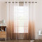 EMEMA Gardinen Transparent Vorhänge Voile Sheer Vorhang mit Ösen Farbverlauf Dekoschal Fensterschal für Schlafzimmer und Wohnzimmer 175 cm x 140 cm(H x B) 2er Set Weiß Kaffeefarbe
