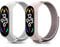 Niboow Strap Compatible with Xiaomi Smart Band 7 (Xiaomi Mi Band 7), Men Women Children Nylon Soft Lightweight Breathable Watch Band for Xiaomi Smart Band 7 (Xiaomi Mi Band 7)-Pink+White