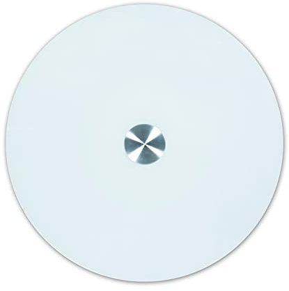 LUNEZY Plattenteller aus gehärtetem Glas, Servierplattenteller für Hotelrestaurant-Familienküche, um 360 Grad drehbare Servierplatte/Weiß / 60cm/23.6in