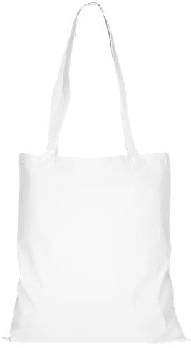 TEXXILLA 10er | 25er | 100er Pack Baumwolltasche - 28 Farben | mit Zwei Langen Henkeln | 38x42cm | Jutebeutel | Einkaufstasche | unbedruckt, Farbe:weiß, Größe:10 Stück