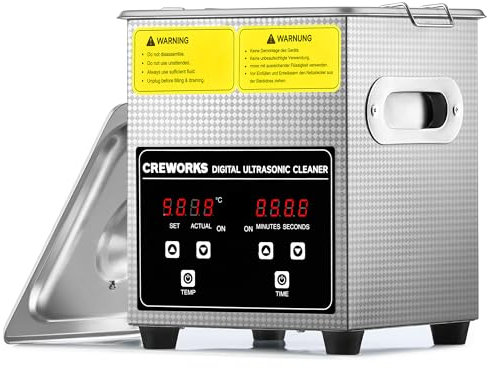 CREWORKS Ultraschallreinigungsgerät 2L Ultraschallgerät Ultraschallreiniger Reinigung Ultrasonic Cleaner mit Innenkorb, Heizung und Digital Timer für Brillen, Schmuck, Zahnprothesen und Münzen