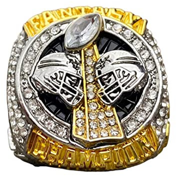 Legacy Rings 2022 Fantasy Fußball Meisterschaftsring | Premium Silber und Goldton Award Trophäe für FFL Champion | Ständer enthalten (Schwarz, 9)