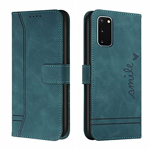 Trugox Handyhülle für Samsung Galaxy S20 / S20 5G Hülle Klappbar Klapphülle mit Kartenfach Handytasche Handy Schutzhülle Tasche Leder Wallet Flip Case Slim Book Cover - Teal Green