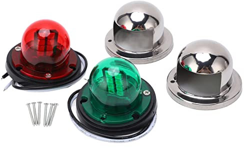 TKSE Boat Navigation Light, Stainless Steel Yacht Light 12V LED Marine Boat Yacht Red Green Bow Navigation Light for Boats Boat/Yacht Spare Parts