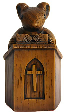 NFNSIG Church Mouse Resin Statue Rat Ornament On The Pulpit Mouse Sculpture for Home and Office Desktop Decoration Tiered Tray Decor(gray)