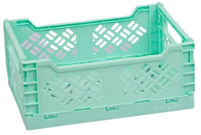Craftelier - Aufbewahrungsbox zum Organisieren und Aufbewahren von Bastelmaterialien | Faltbares und stapelbares Design | Große Größe - Offene Box 24,5 x 18 x 10,8 cm - Türkis