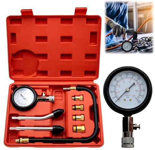 Tester di compressione: kit tester di compressione, misuratore di compressione benzina, manometro strumento per test moto, motore fuoribordo auto, motoslitta auto benzina motore a gas