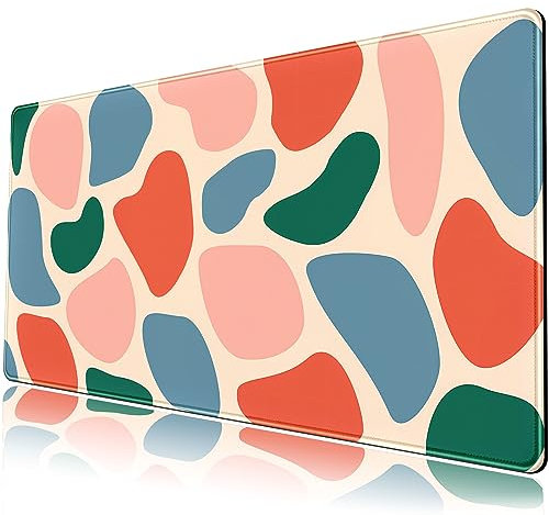XXL Cute Abstract Desk Mat, Large Boho Mouse Pad, Modern Keyboard and Mouse Pad, Desk Accessories and Decoration for Women, 80 x 40 cm, Ideal for Gaming and Work