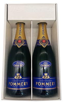 Weiße Geschenkbox - Champagner Pommery - 2 Brut - 2x75cl