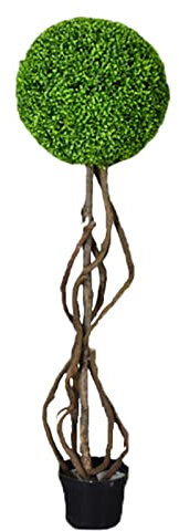 Artificial Decorative Bonsai Tree Artificial Grass Ball Tree Large Plant Potted Realistic Boxwood False Milan Grass Ball Tree Plant Bonsai Tree Interior Decoration ( Color : 1.3m Milan grass ball a )