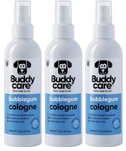 Buddycare Hunde-Parfum - Bubblegum - 200 ml x3 - Süßer und verspielter Duft für Hunde - Erfrischt zwischen den Hundewäschen
