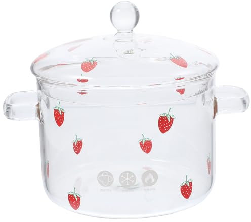 Operitacx Kochtopf Aus Glas Mit Deckel – 1. 9 L Hitzebeständiges Kochgeschirr Aus Borosilikatglas Kochtopf-Set – Kochtopf Mit Deckel Sicher Für Suppe Milch