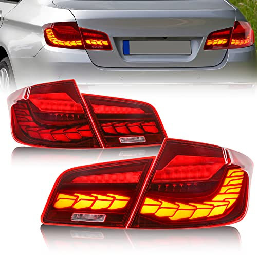 Archaic Rückleuchten kompatibel mit BMW F10 GTS 528i 535i 550i 535d xdrive M5 2011-2017,Nicht für F11 Touring,mit Animation DRL,Rot,Mit E-Prüfzeichen