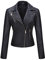 Geschallino Damen Kunstlederjacke Große Größen Kurze PU Moto Bikerjacke Übergangsjacke 53PLUS Schwarz XXL