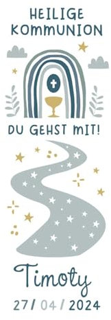 MilaBoo® Personalisierte Kerzentattoos für Taufe, Kommunion, Konfirmation, Hochzeit - 2er Set Wasserschiebefolie - Handgefertigt in Deutschland (blau)