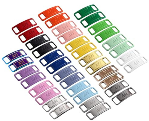 Olegovna Sneaker Lace Charms für Nike Air Force 1, Set mit bunten Dubrae-Charms, 24 Karat vergoldet, 24 Karat beschichtet (20 Farben)