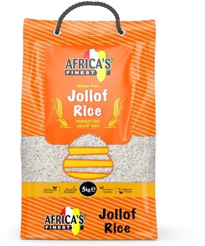 Africa's Finest Jollof Rice, 5kg (Pack of 1) - Premium Quality Rice|Perfect for Jollof Rice