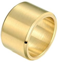 Stfery Ring Titan Carbon, 15mm Ringe Gold Simple Frosted Breit 15mm Verlobungsring Herren