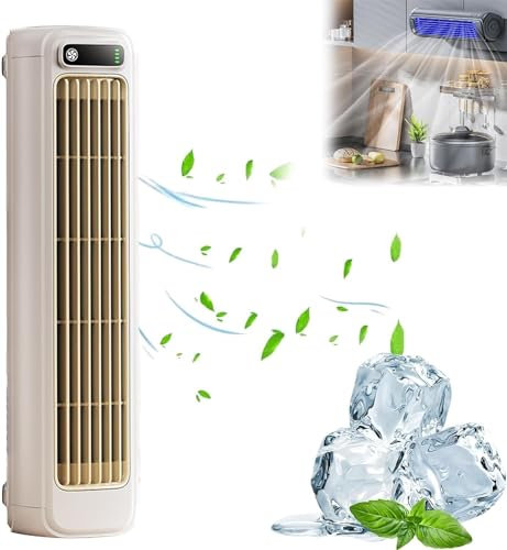 Wmool Ventilador de aire acondicionado portátil con 3 velocidades y pantalla táctil LED, enfriador de aire para habitación y patio