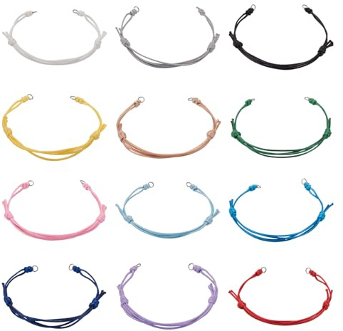 PandaHall 24pcs Adjustable Bracelet String Braided Half Finished Cord Beading Rope Thread for Friendship Wrist Bracelet Jewelry Making