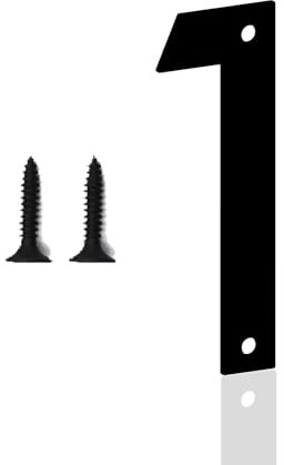 Hausnummern, Hausnummernschild, Hausnummer Schwarz, Metallbuchstaben, Briefkasten mit Hausnummer, Hausnummer Schild, Moderne Metallhausnummer für Häuser, Türen, Außenbereich(25.4cm, 1)