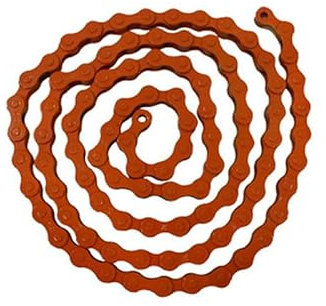 LSHIJI Fahrradkette Bunte Fahrradkette 1 Gang 96L 1/2x1/8 Zoll MTB Rennrad Fixed Gear Ketten Single Speed ​​mehrere Farben Kette Fahrrad Kette(Orange)