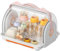 Transparent Baby Bottle Drying Rack with Double Lid and Removable Drain Tray Dust-Proof Baby Bottle Storage Box, Space Saving Baby Bottle Rack Dryer - Reusable Bottle Rack Holder for Baby